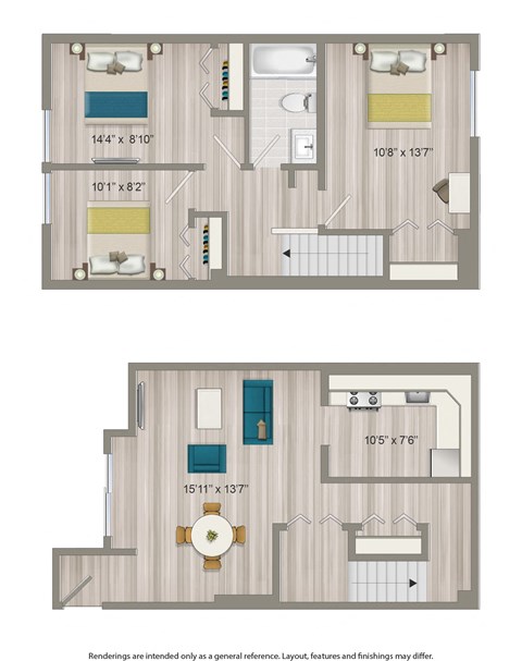 a floor plan of a two bedroom apartment